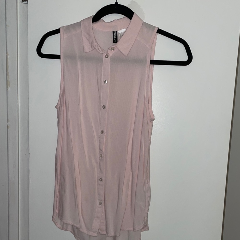 Women's Pink Sleeveless Top